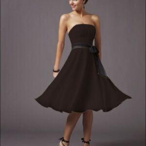 Mori‎ Lee chiffon strapless cocktail Prom Dress 7/8